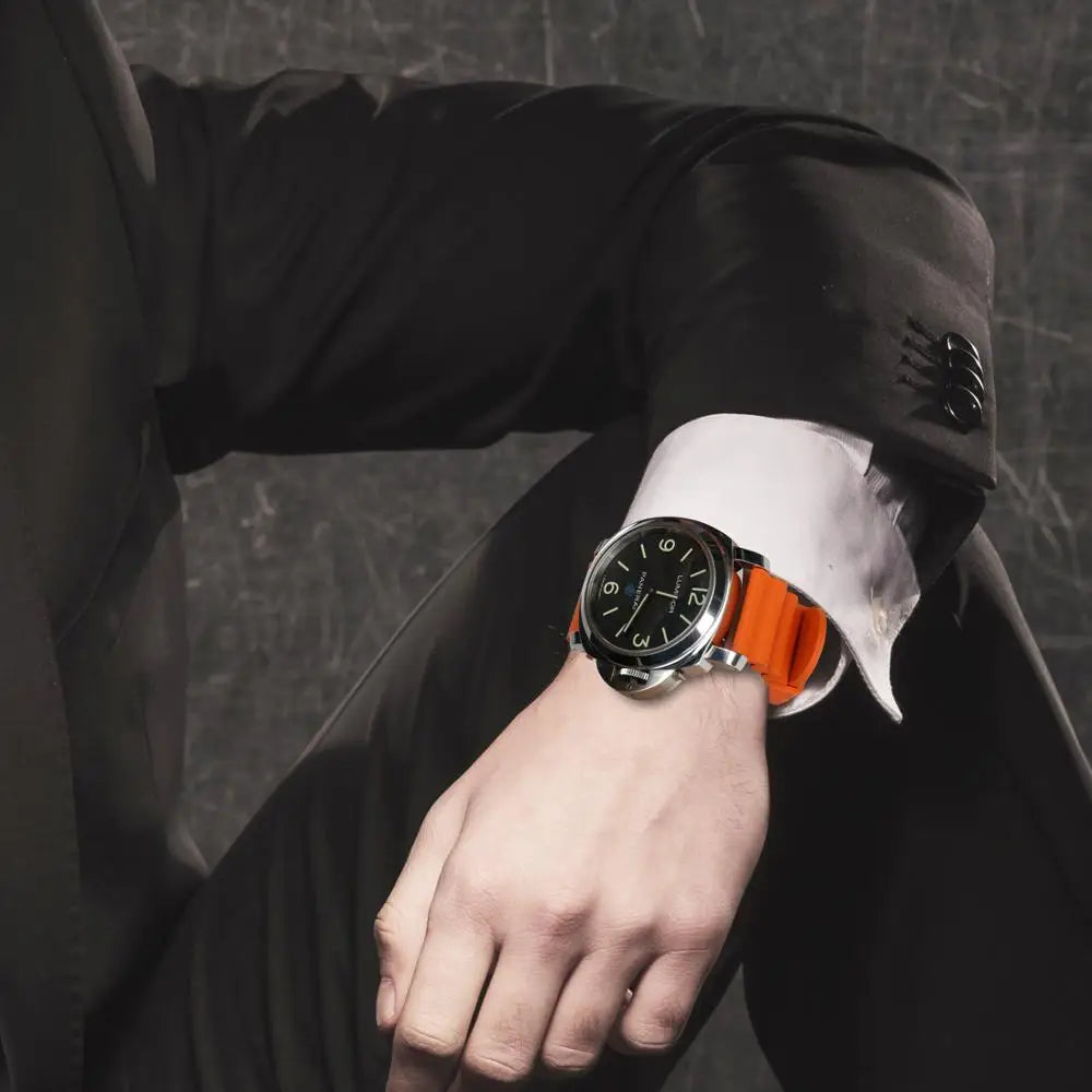 Rubber Watch Bands Quick Release 20mm 22mm 24mm Watch Accessories Orange Sport Watch Strap Smart Watch Bracelet Belt For Casio