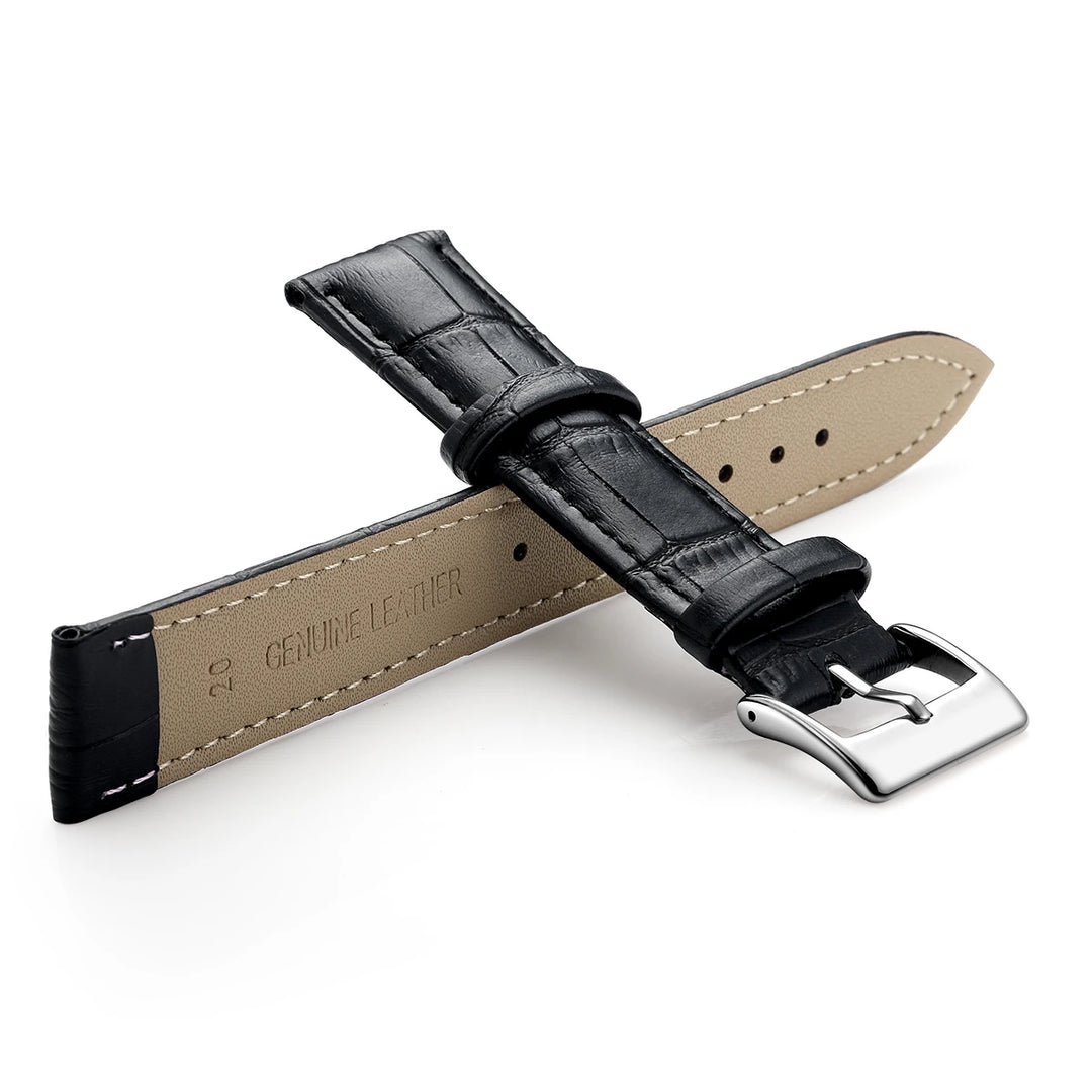 Premium Genuine Leather Watch Strap – 12–24mm with Tool