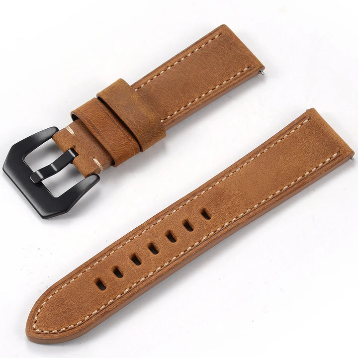 Men’s Genuine Leather Watch Band 22–24mm (Top Grain, High Quality)