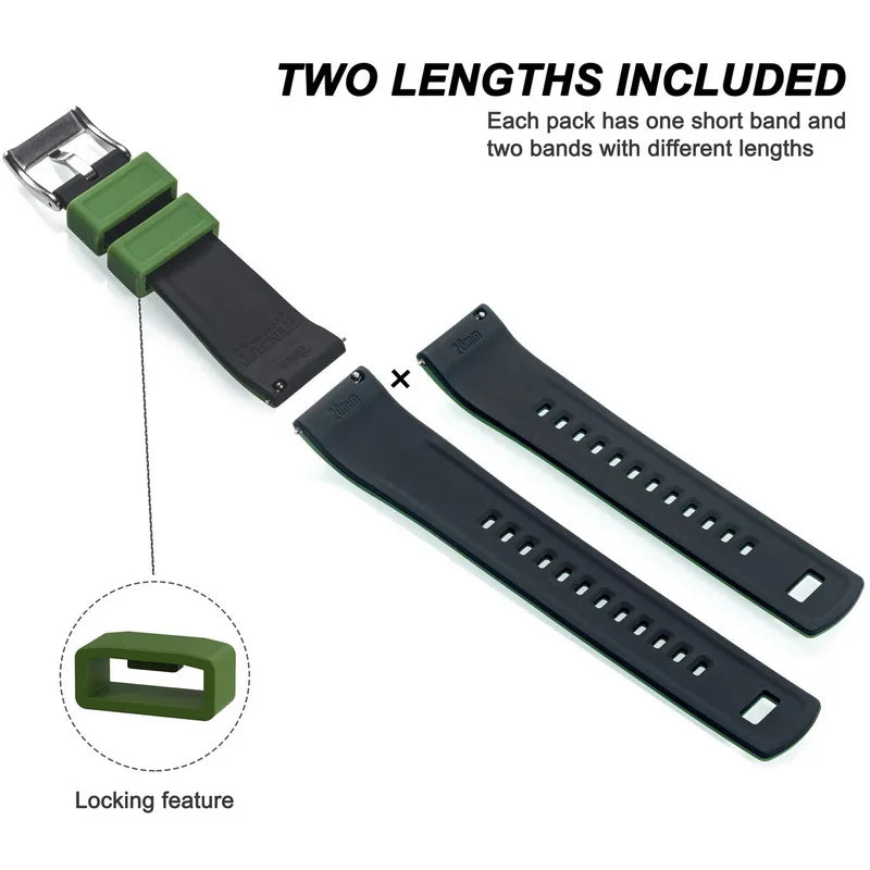 Hemsut Smart Silicone Watch Bands 18mm 20mm 22mm  Quick Release Rubber For Galaxy  Watch Strap  Man Women Soft Replacement