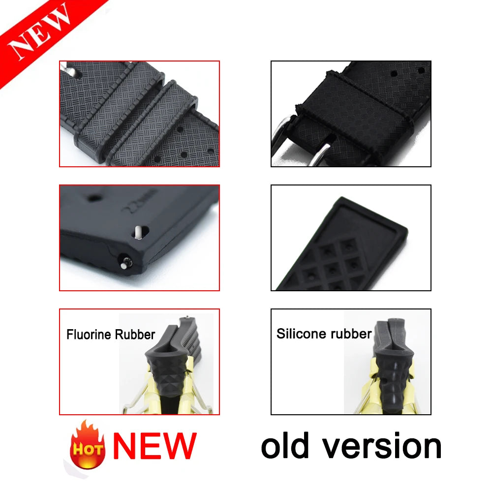 Premium Grade Tropical FKM Rubber Strap Quick Release Watch Band 18mm 20mm 22mm 24mm Rubber Tropical Strap Smart Watch Strap