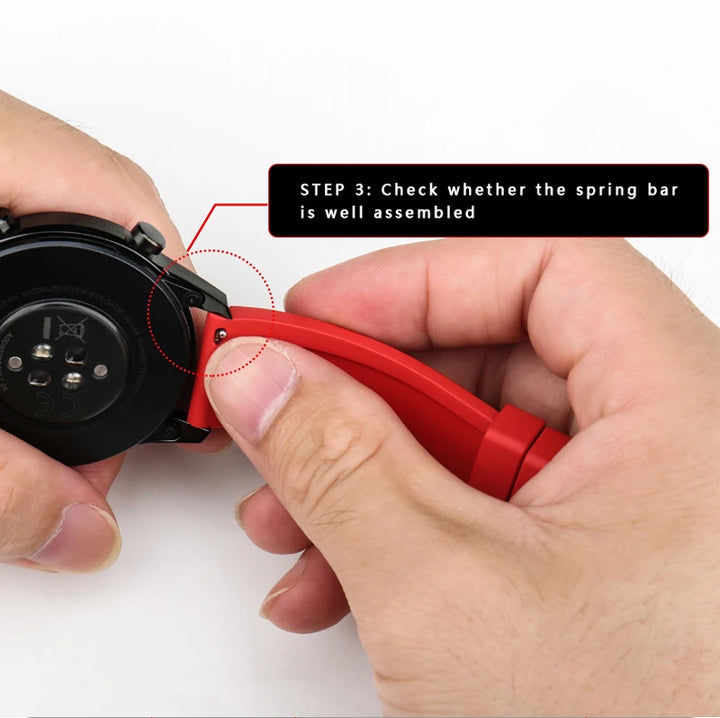 Top Fluoro Rubber Watch Band 20mm 22mm Sport Silicone Watch Strap Quick Release Watchband For HUAWEI GT Casio Citizen Seiko