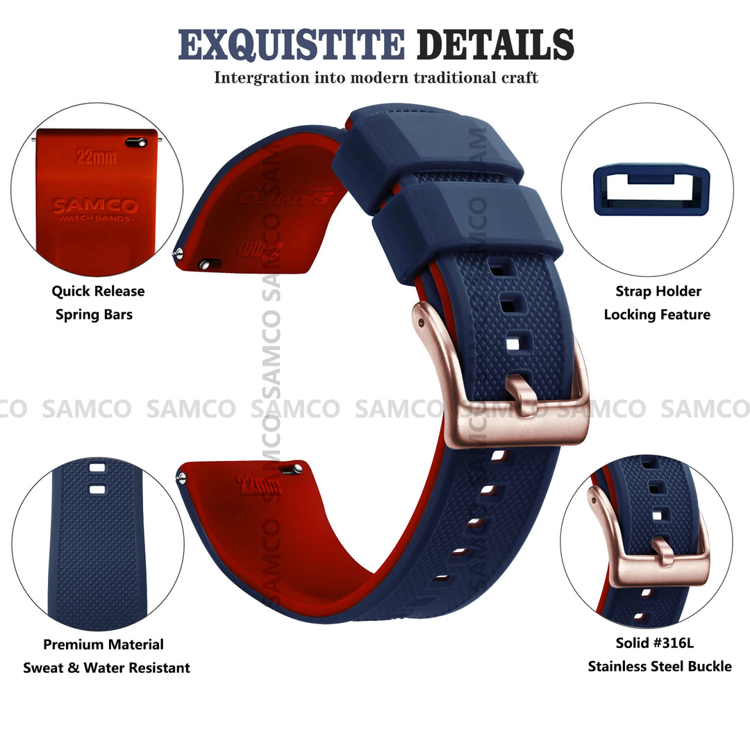 Quick Release Silicone Watch Band 18–22mm