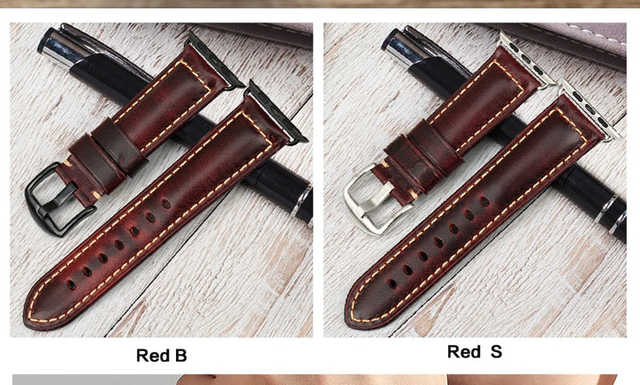 Vintage Cow Leather Apple Watch Strap – 40-45mm for Series 4-9 & SE