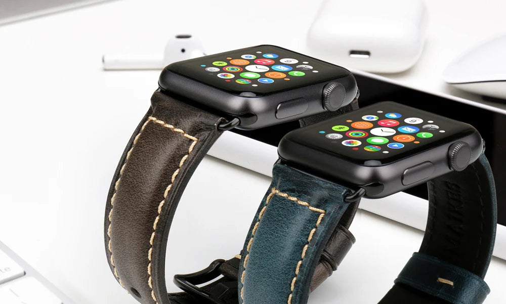 Vintage Cow Leather Apple Watch Strap – 40-45mm for Series 4-9 & SE