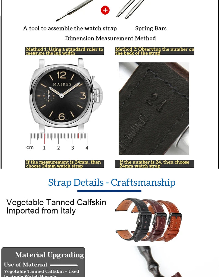 Quick Release Leather Watch Band For Tissot Seiko Longines MIDO Watch Accessories Cow Leather Strap Bracelet Watchband