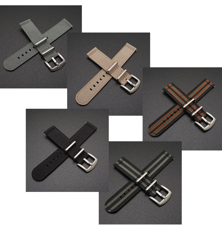 NATOBELT Nylon Sailcloth Strap 18mm 20mm 22mm Spring Military Quick Release Watchband For Watch Accessories Replacement Bracelet