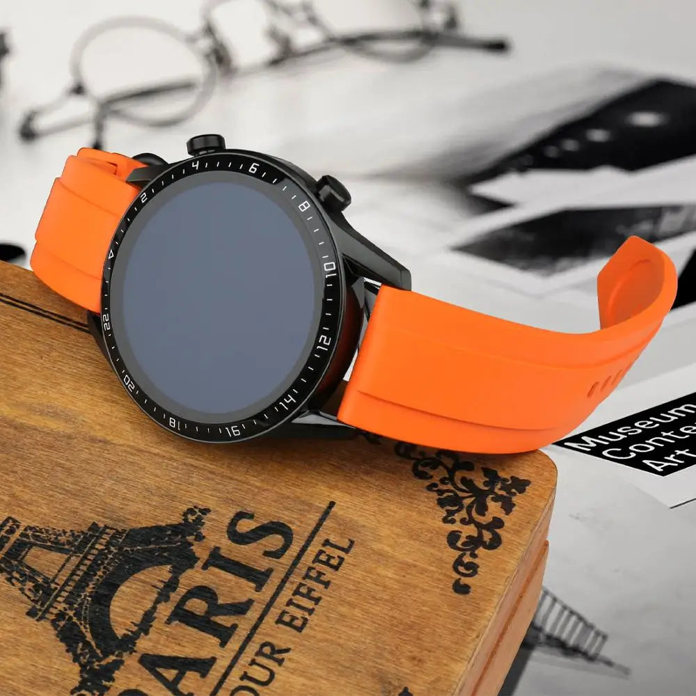 Fluoro Rubber Watch Band 20mm 22mm Green Sport Watch Strap Men Quick Release Watchband For HUAWEI GT Casio Citizen Seiko