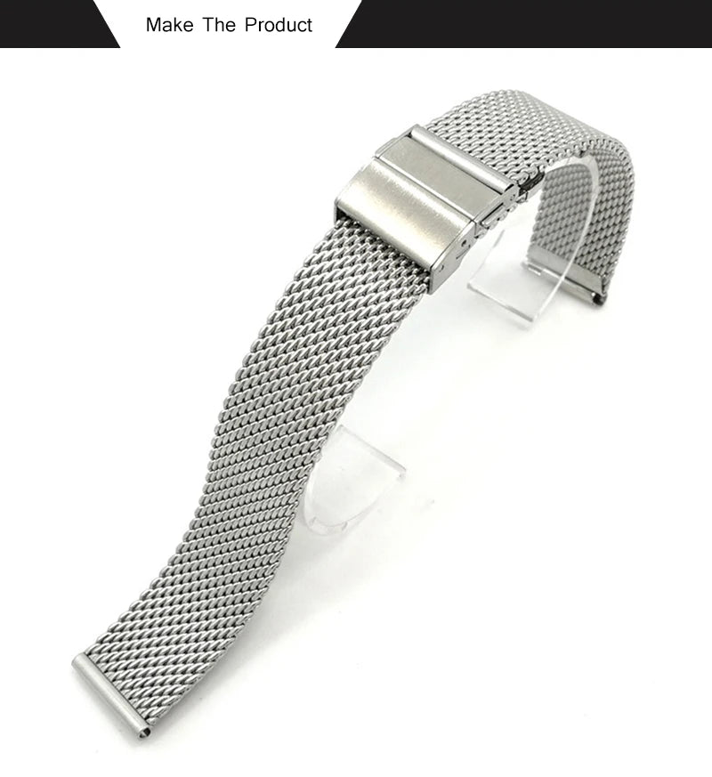 Premium Stainless Steel Watch Strap 18–22mm Quick Release