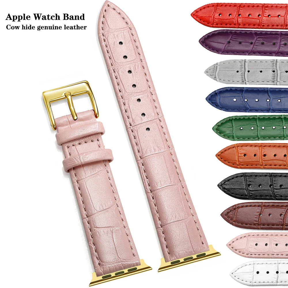 Leather Apple Watch Band (38/42mm, Series 3–6/SE Compatible)