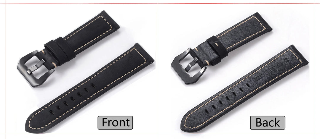 Genuine Leather Quick Release Watch Band 20–22mm for Huawei & Samsung Galaxy 45/46mm