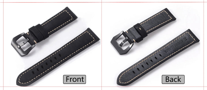 Genuine Leather Quick Release Watch Band 20–22mm for Huawei & Samsung Galaxy 45/46mm