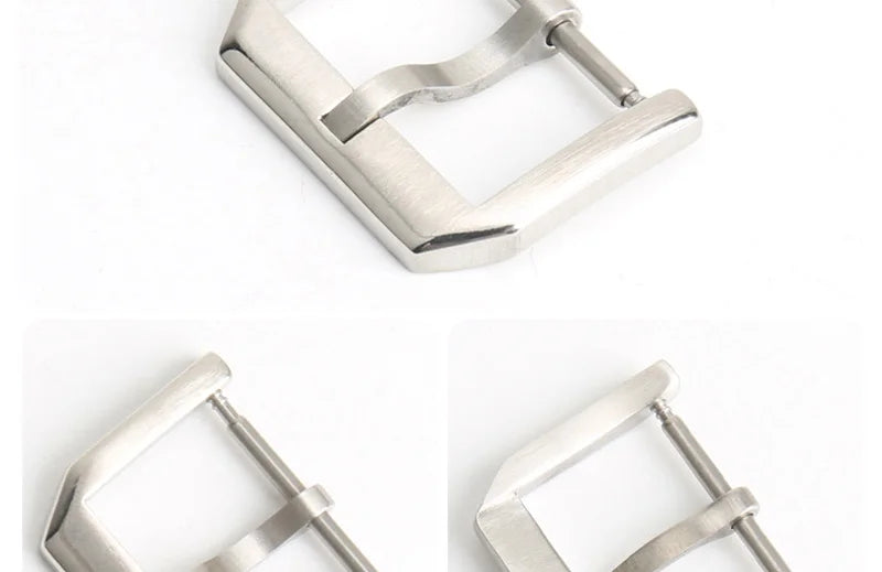 MAIKES Stainless Steel Watch Clasp 16mm 18mm 20mm 22mm Black Rose Gold Watch Buckle For Leather Watch Band