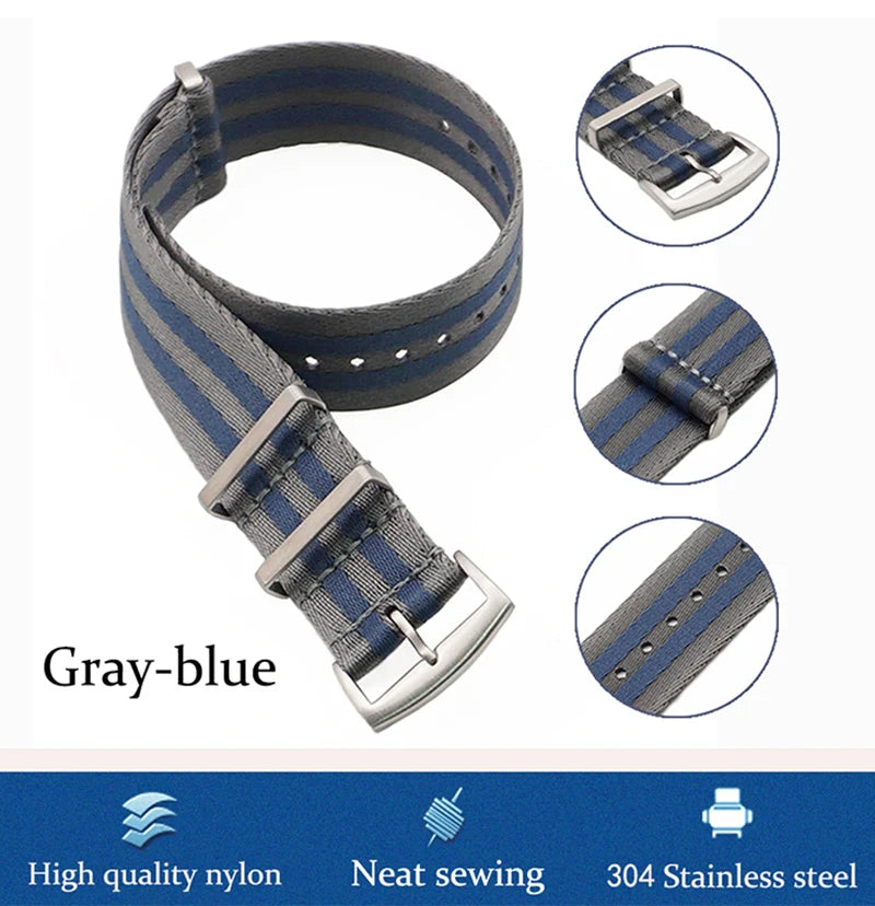 NATOBELT Quality Seatbelt Nylon Watch Strap 20mm 22mm Universal Type Sports Troops Parachute Pilot Military Nylon Watch Bands