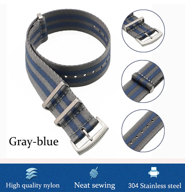NATOBELT Quality Seatbelt Nylon Watch Strap 20mm 22mm Universal Type Sports Troops Parachute Pilot Military Nylon Watch Bands
