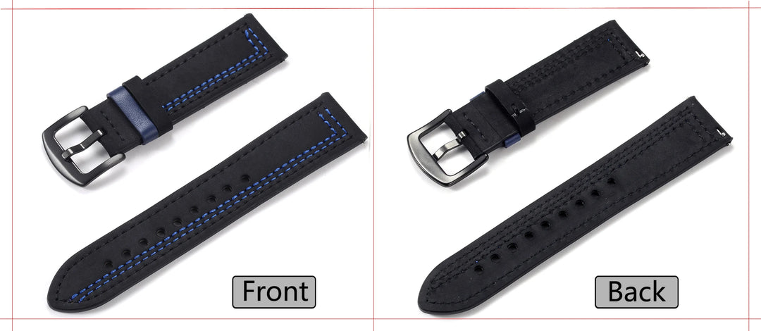 op Grain Genuine Leather Watch Band 20mm 22mm (Quick Release)