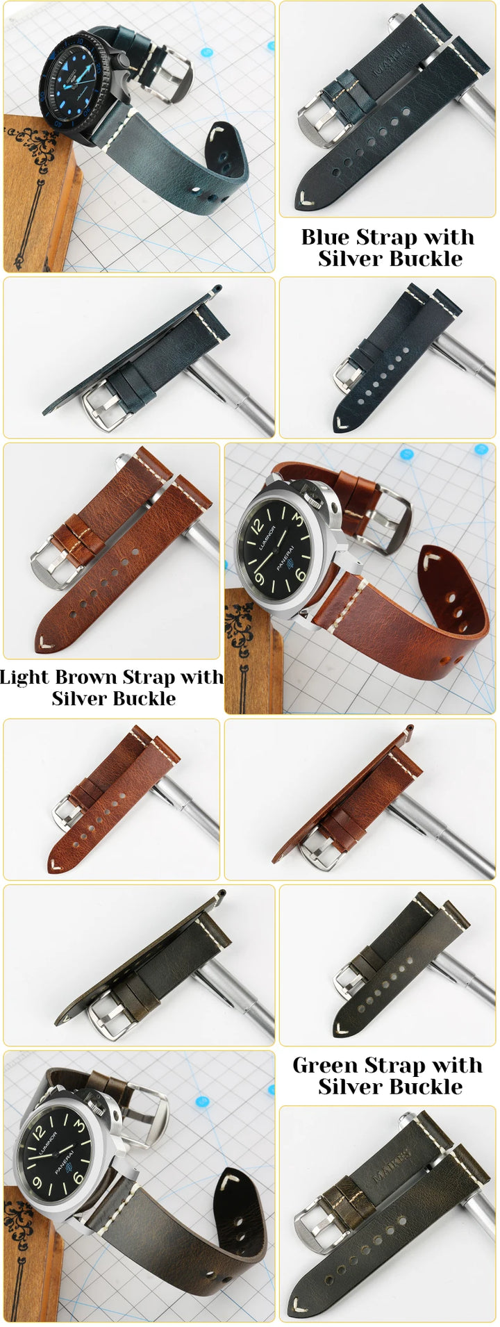 Vintage Genuine Leather Watch Strap 20–24mm for Citizen – MAIKES