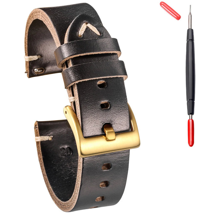 Hemsut Genuine Leather Watch Bands For Men Women Horween Chromexcel Leather Quick Release Handmade Watch Strap 18 19 20 21 22