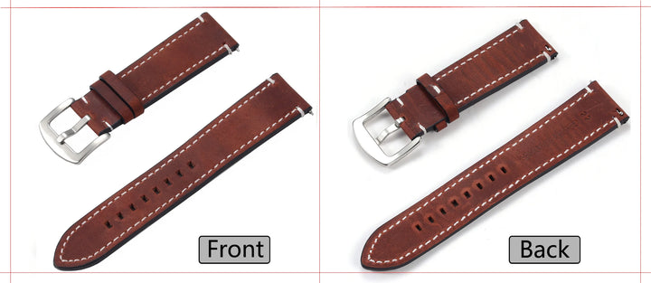 Vintage Genuine Leather Watch Strap 20/22mm