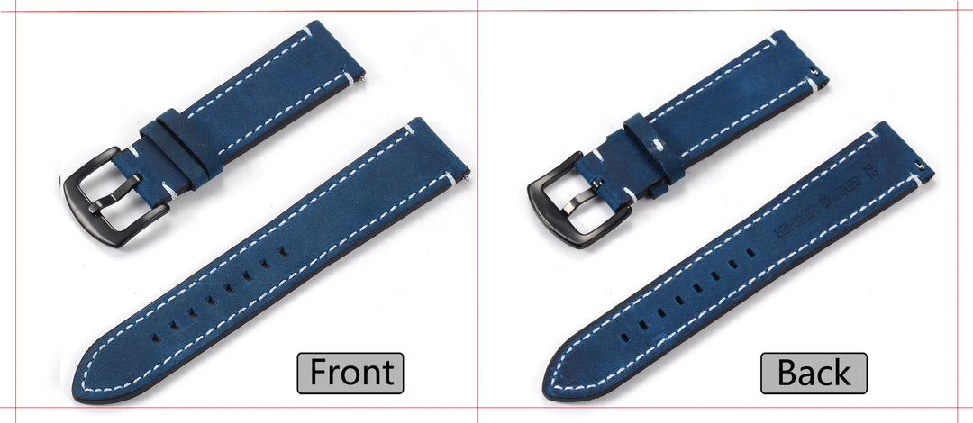 Men’s Genuine Leather Watch Band 22–24mm (Top Grain, High Quality)