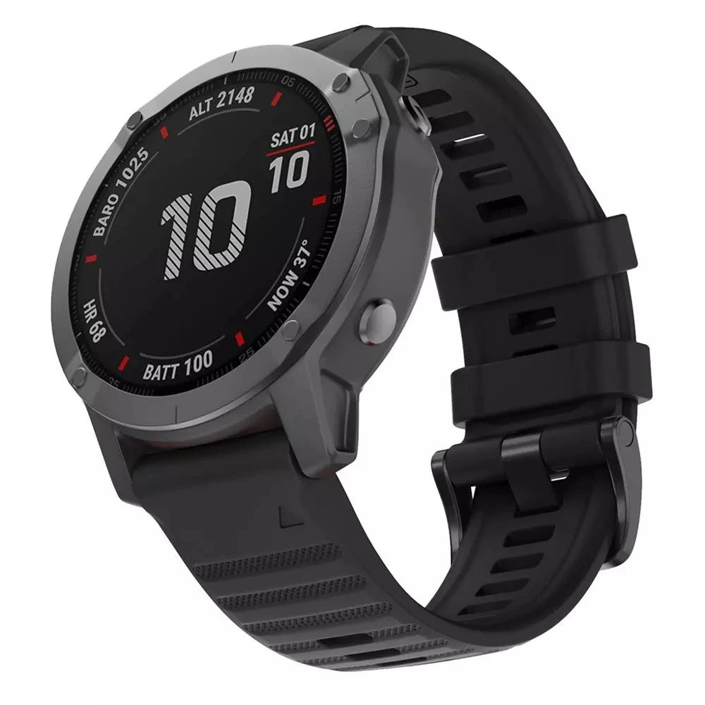 Silicone Watch Strap for Garmin Fenix & Epix Series – 20/22/26mm