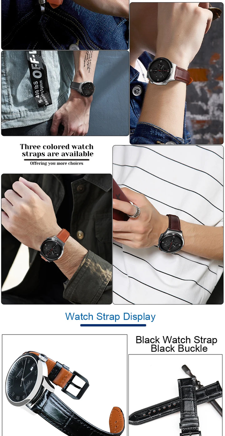 Quick Release Leather Watch Bands Watch Accessories For SEIKO Samsung Galaxy Watch Strap Active2/3 Watch Bracelet