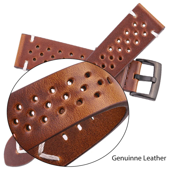 Vintage Oil Wax Leather Watch Strap for Samsung Galaxy Watch 3/4