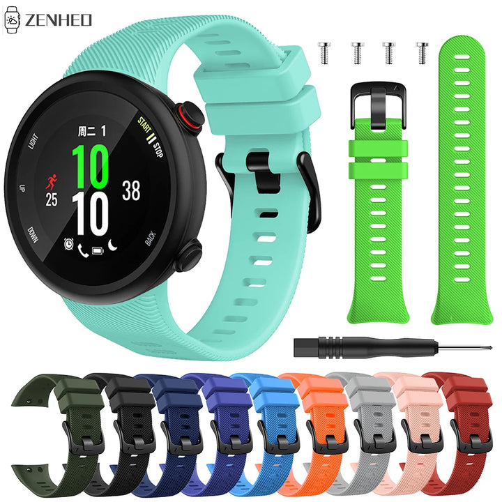 Silicone Watch Strap for Garmin Forerunner 45/45S & Swim 2