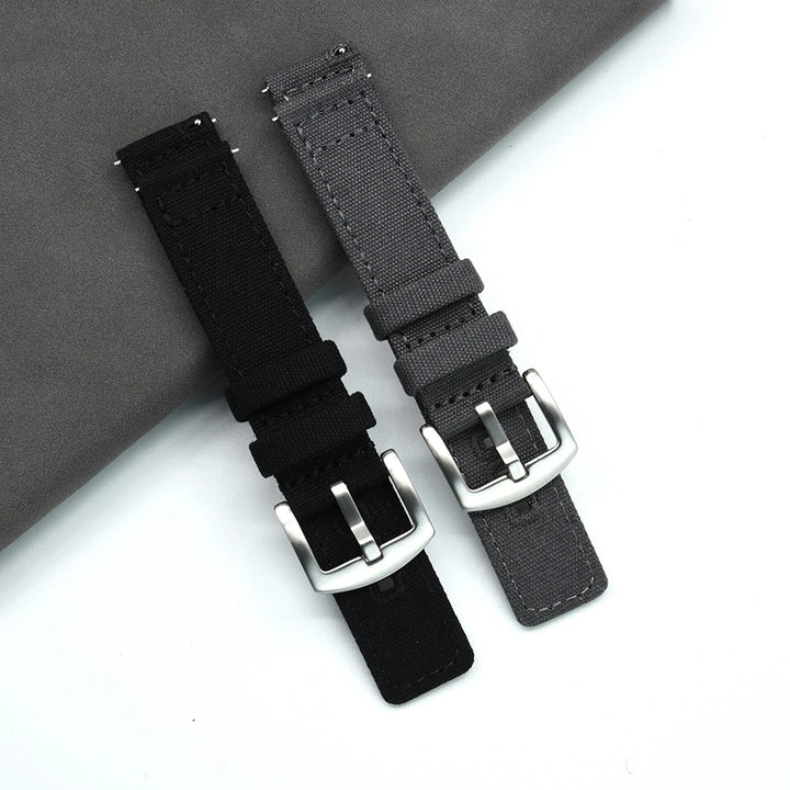 JUELONG Premium Nylon Sailcloth Watch Strap 20mm 22mm Canvas Sailcloth Watch Bands Quick Release Perfect Fit Flat End Universal
