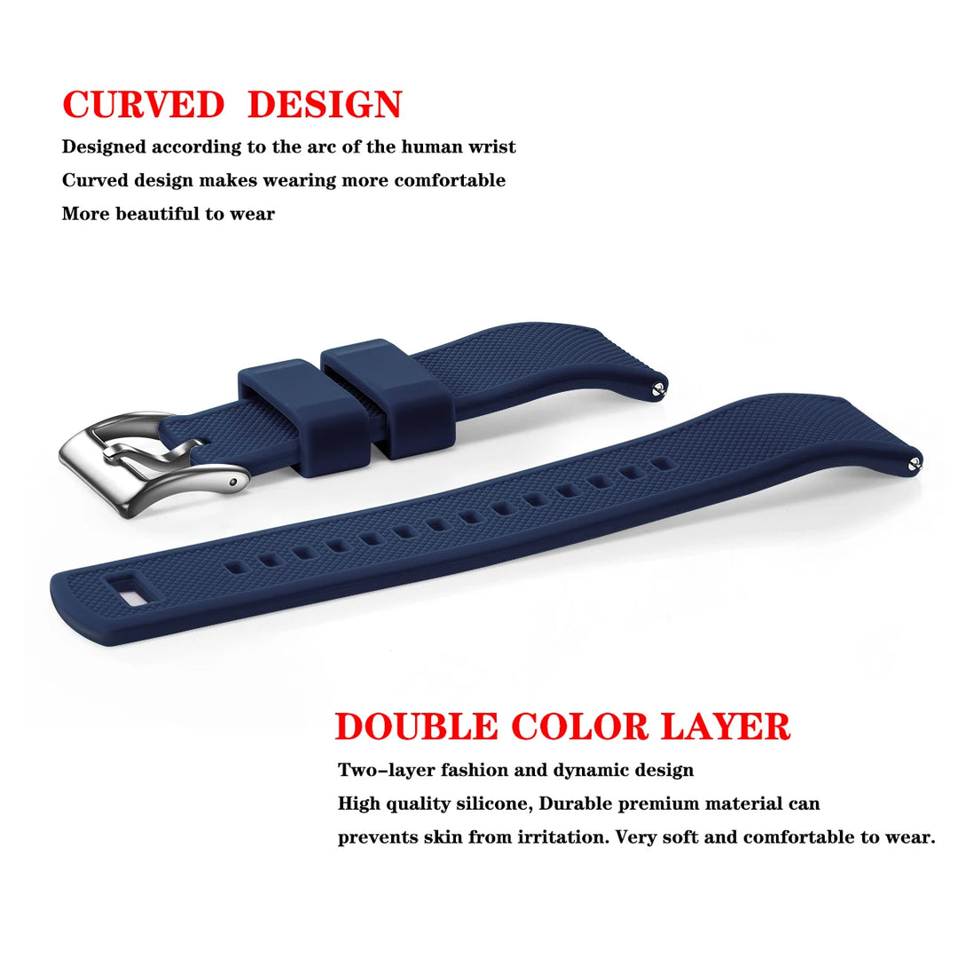 Premium Silicone Quick-Release Watch Band 18/20/22mm