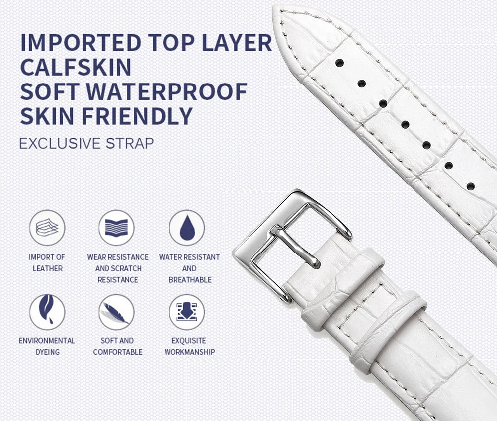 Premium Genuine Leather Watch Strap 12–24mm (With Tool)