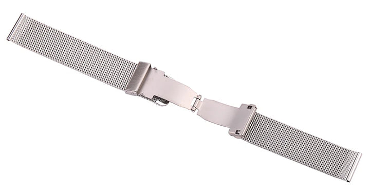 Mesh Milanese Loop Watch Strap – 16–24mm, Silver/Black for Galaxy Watch