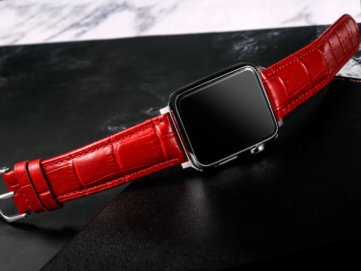 Alligator Embossed Leather Quick-Release Watch Band (16-22mm)