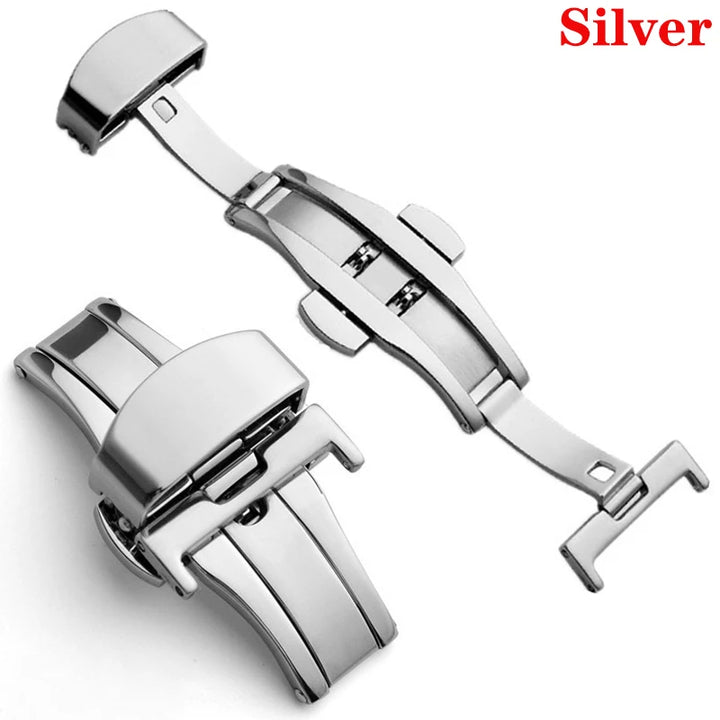 Double Click Butterfly Fold Watch Buckle – 14–22mm Push Deployment Clasp