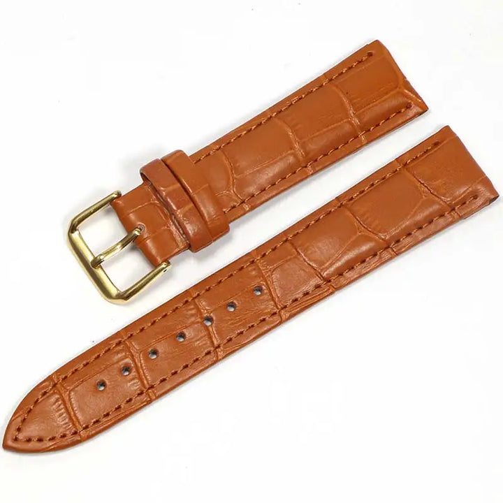Genuine Leather Watch Strap with Steel Pin Buckle (12-24mm)