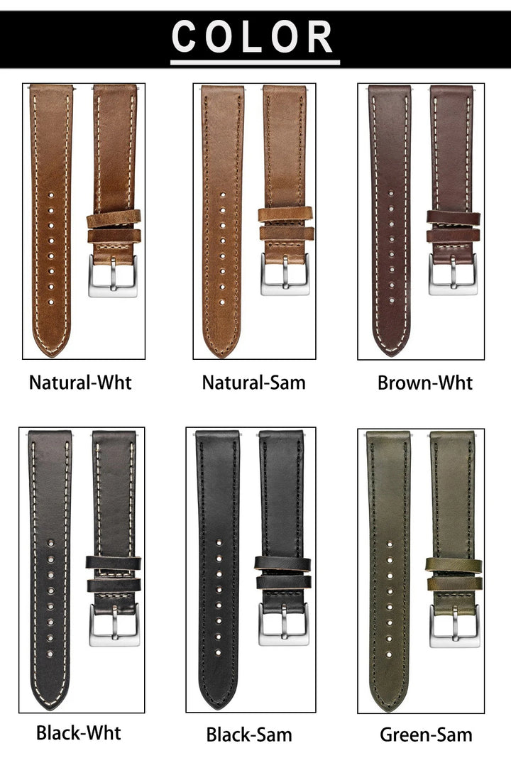 High Quality Horween Genuine Leather Straps Brown Soft Wrap Handmade Cowhide Watch Bands 18mm 20mm 22mm
