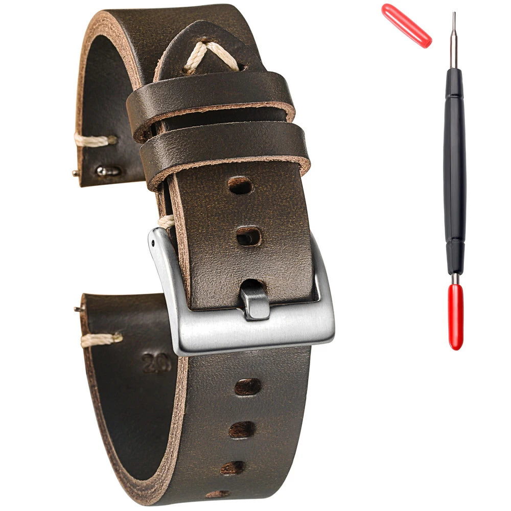 Hemsut Horween Chromexcel Leather Watch Strap – Quick Release, Handmade