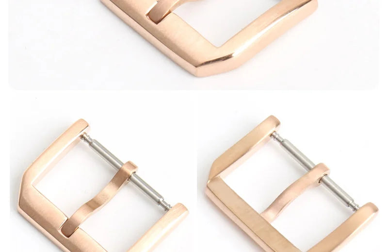MAIKES Stainless Steel Watch Clasp 16mm 18mm 20mm 22mm Black Rose Gold Watch Buckle For Leather Watch Band