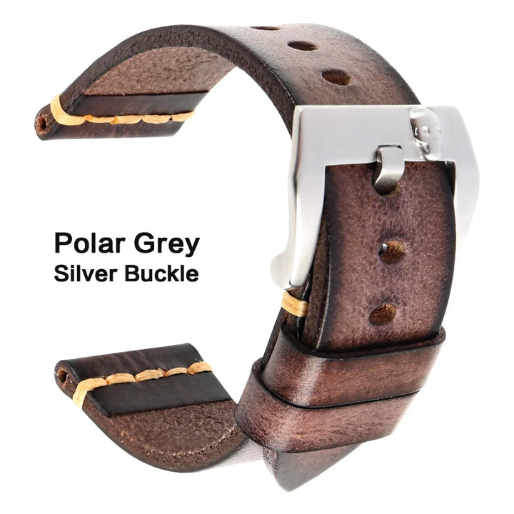 MAIKES Handmade Italian Leather Watch Strap – 18–24mm, Vintage for Panerai, Omega & IWC