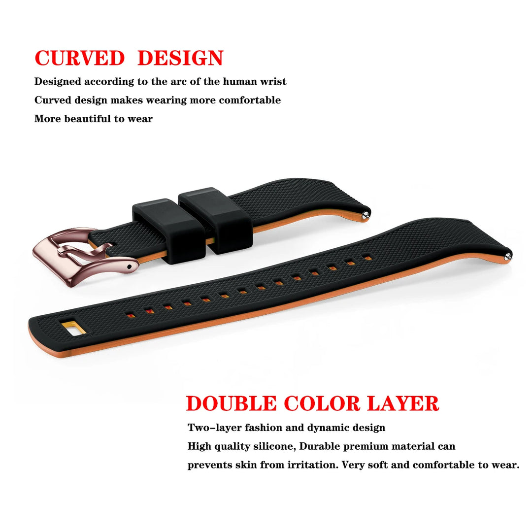 Silicone Quick-Release Watch Band 18/20/22mm