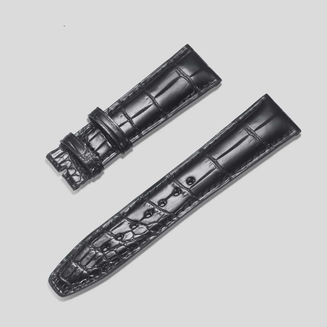 Crocodile Leather Watch bands For IWC Portugues Pilot Black Alligator Grain Bracelet Replacement Wrist Strap 20mm 21mm 22mm