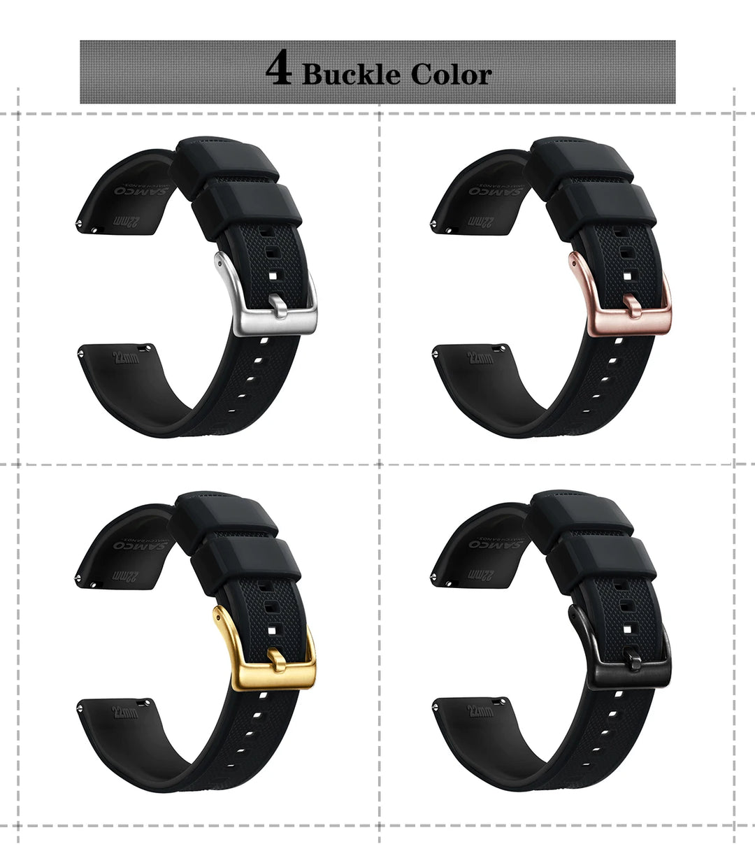 Premium Silicone Quick-Release Watch Band 18/20/22mm