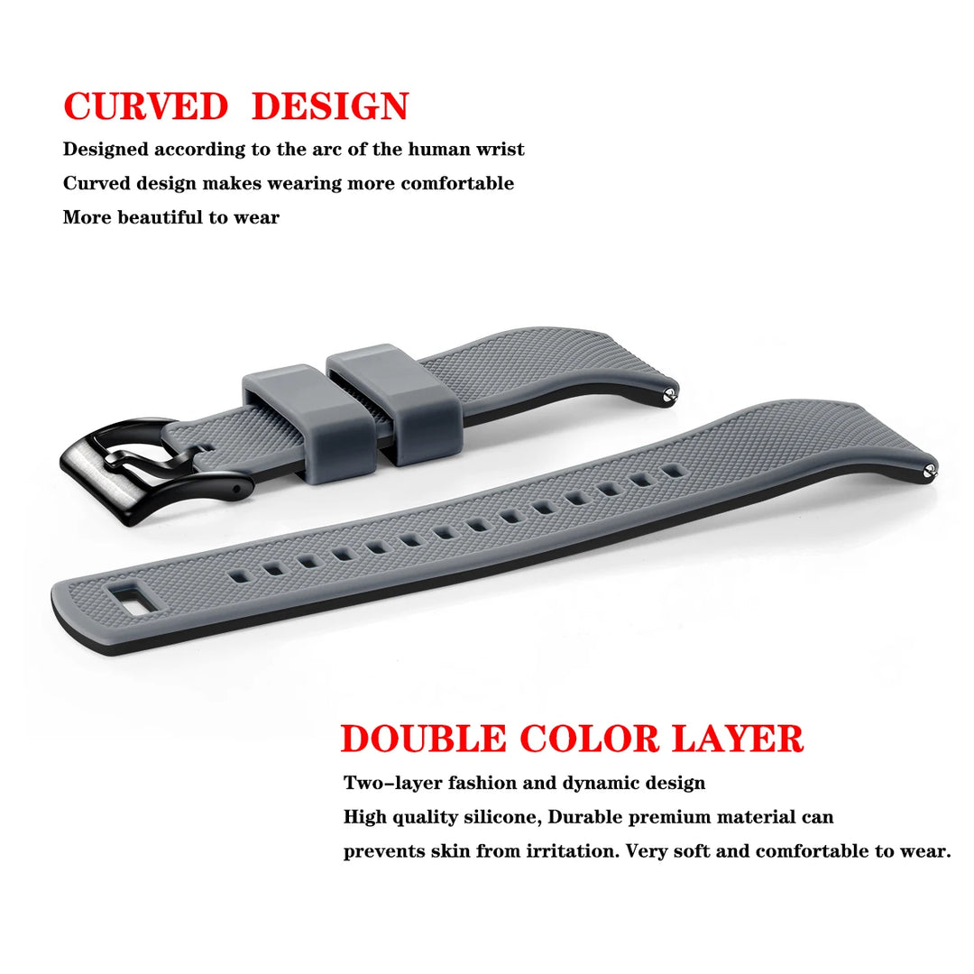 Premium Silicone Quick-Release Watch Band 18/20/22mm