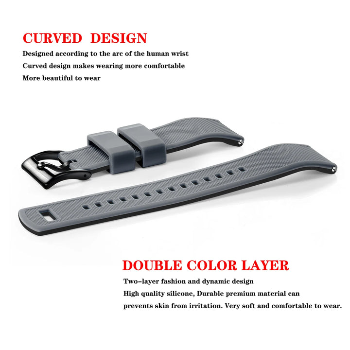 Premium Silicone Quick-Release Watch Band 18/20/22mm