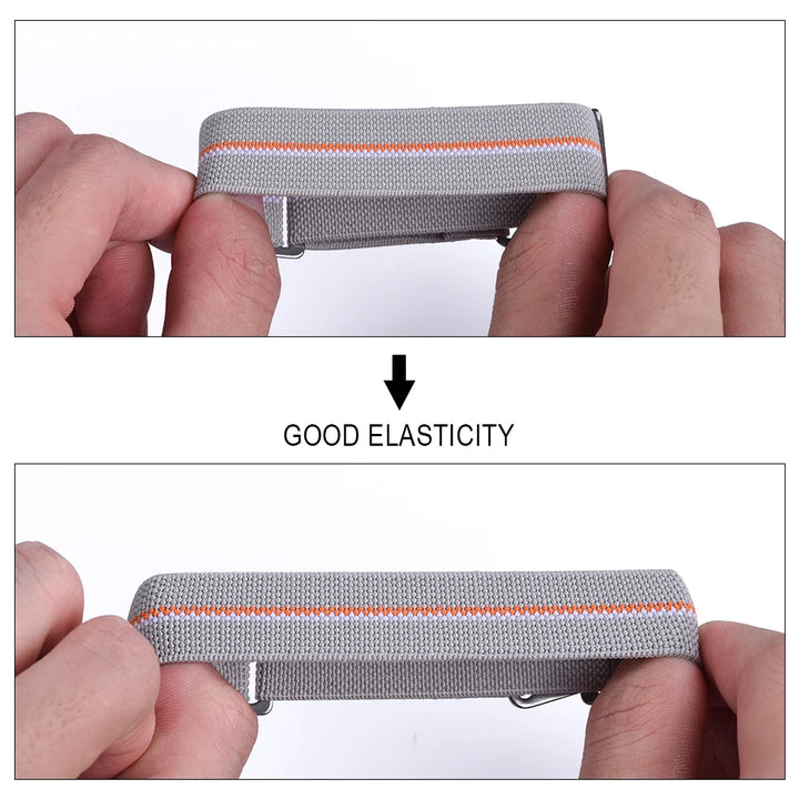 NATOBELT 60s French Troops Parachute Bag Elastic Strap 20mm 22mm Nylon Watchbands Man's Universal Smart Watch Fabric Wristband