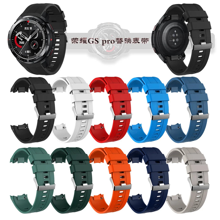 22mm Silicone Watch Strap for Huawei Honor Watch GS Pro