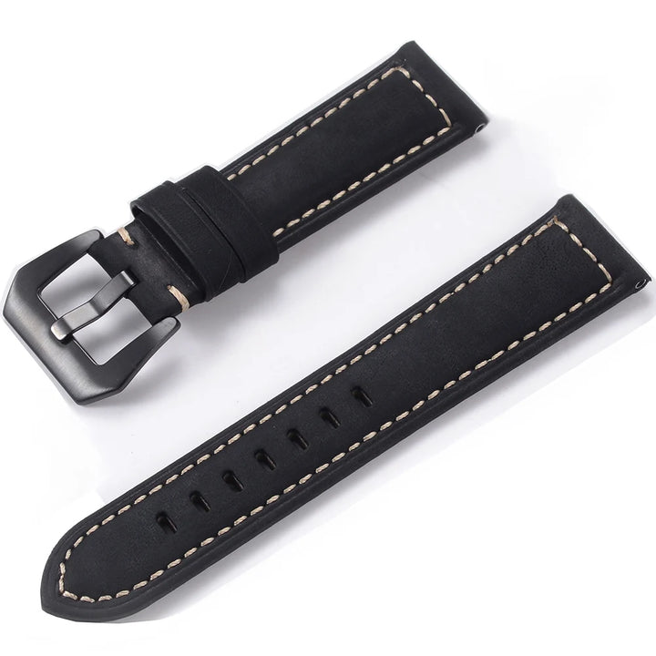 Men’s Genuine Leather Watch Band 22–24mm (Top Grain, High Quality)