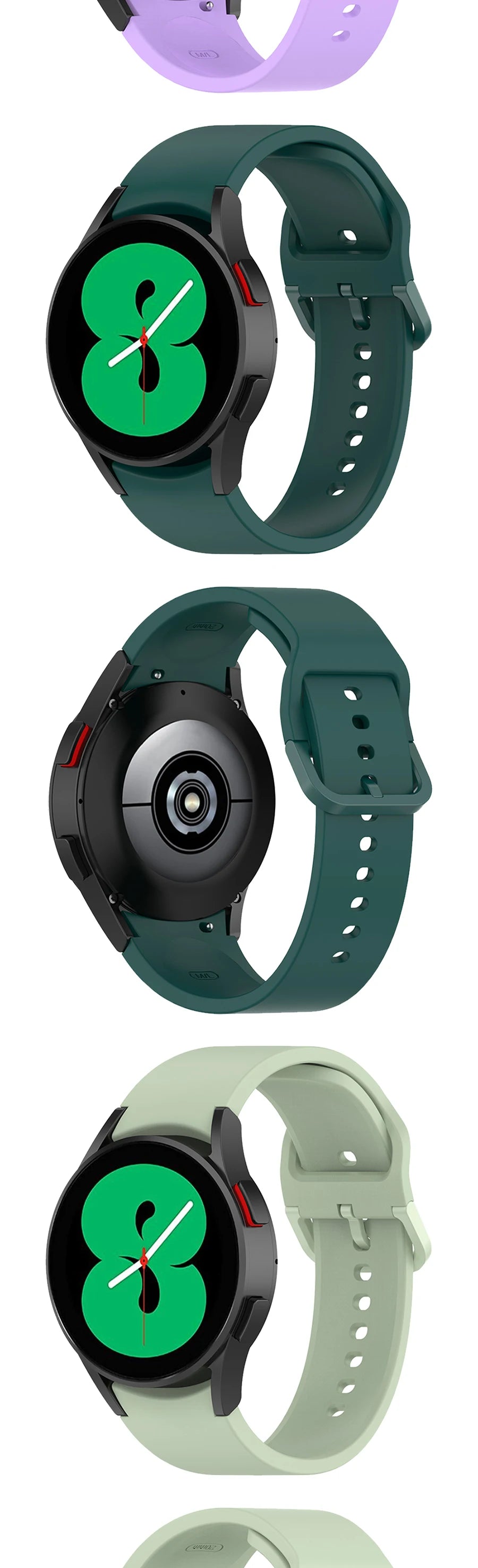 20mm Silicone Watch Strap for Samsung Galaxy Watch 40–46mm Sports Band