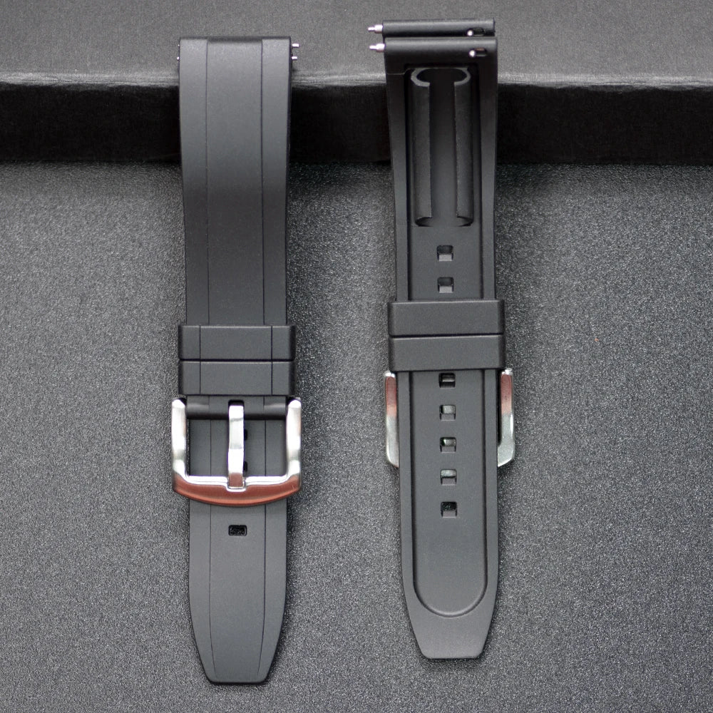 NATOBELT Vulcanized FKM Rubber Strap For Seiko Omega Rolex 20mm 22mm 24mm T-PSIV Silicone Quick Release Watchbands Rubber Strap