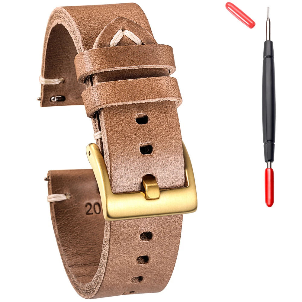 Hemsut Horween Chromexcel Leather Watch Strap – Quick Release, Handmade